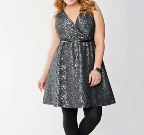 Lane Bryant Silver Metallic Dress 